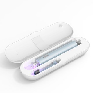 CozyTemp 휴대용 칫솔 살균기 무선 uv자외선 칫솔건조기 1인 전동 칫솔살균기, 화이트