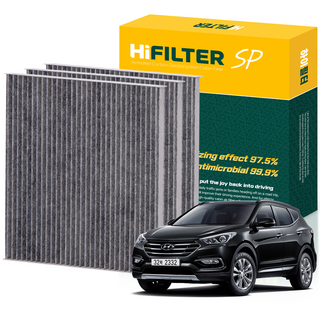 하이필터 현대 자동차 싼타페 활성탄 에어컨필터, 3개, 싼테페 DM (3세대) HI-B002