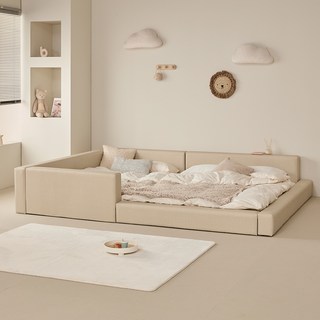 도담 뉴 저상형 패밀리침대 가족침대 데이베드 (기본 슬림 헤드형), 01. [기본_밸런스] SS+Q (프레임], 패브릭컬러: 아이보리