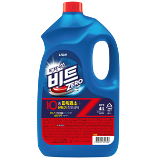 비트 제로 진드기 침투세탁 플러스 액상세제 일반용 본품, 4L, 4개