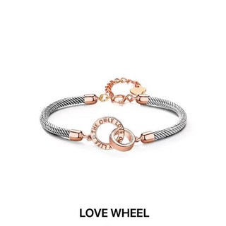 LOVE WHEEL 此生唯一情侶手鏈 簡約鑲鑽純銀莫比烏斯環編織手繩 情人節禮物