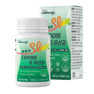 체지방 감소 다이어트 유산균 장건강 HCA 가르시니아 유산균 단기간 다이어트 보조제 식약처 인증 50대 중년 남성 여성 프로바이오틱스 비피더스 락토바실러스, 1개, 120정