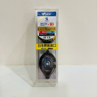 Tabata View V640ASA 寬視野舒適十倍防霧泳鏡（日本原裝進口）, 1個, 黑