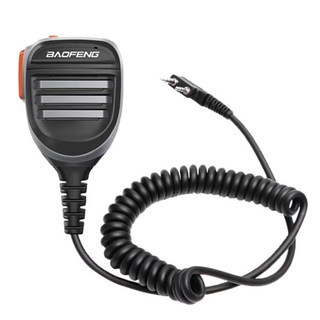 BAOFENG 無線電對講機手持麥克風，清晰音質，螺旋電纜設計，操作便捷, BF-2PTT 寶峰雙PTT托咪