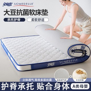 單人床墊 床墊 乳膠床墊鋪 記憶棉床墊 學生床墊床墊軟墊加厚家用1.8m榻榻米床墊子宿舍學生單人海綿墊被褥子鋪底, 吸濕透氣【安睡寶品牌質檢/約5cm梅花紫,40*40cm【單邊體驗款】顏色隨機