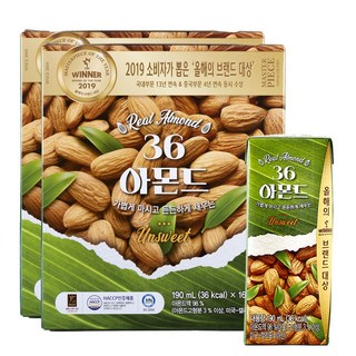 삼육식품 36 아몬드 언스위트, 190ml, 32개
