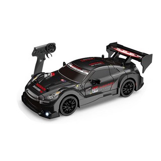 GTR競速遙控車 飄移四驅遙控甩尾車 1:24遙控賽車 玩具車 生日禮物 萬聖節禮物, GTR-曜石黑【1：24】,【單電池續航25-30分鐘】贈送漂移輪胎, 1個