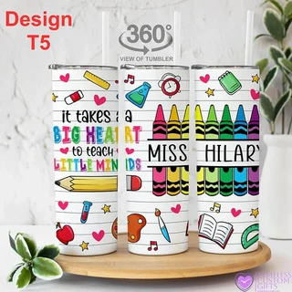 개인화 된 밀짚 교사 여행 컵 선물 텍스트 맞춤형 스승의 날 추수 감사절 20 온스 스테인레스, 02 T5