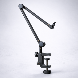 CHAOS 混元 - 麥克風支架 桌面夾式 碳剛圓柱 三軸旋轉懸臂 非彈簧式 旋鈕鎖定不回彈, 黑色烤漆, 1個