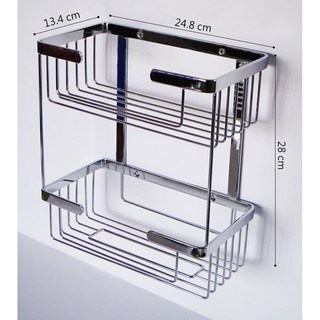 永昕衛廚 YSBK 不鏽鋼雙層衛生紙架 24.8 x 13.4 x 28 cm, 1個