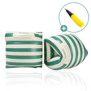 [KC 인증] 다라온 프리미엄 수영 물놀이 암튜브 팔튜브 암링, 1세트, 그린 스트라이프