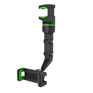 真的購了 RealBuy 多關節萬用手機架 後視鏡車用導航手機支架 汽車後座手機夾, 綠色