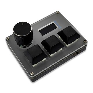 3키 유선 맞춤형 키보드 파란색 축 스위치 손잡이 화면이 있는 OSU 게이밍 키보드 RGB 복사 붙여넣기 샷컷 키보드, 블랙 & 투명