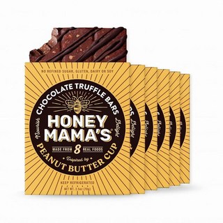 Honey Mamas 땅콩 버터 컵 초콜릿 트러플 바 - 6개 팩 - 정제된 설탕 없음 글루텐 프리 유제품 프리 콩 프리 팔레오 - 70.9g(2.5온스) (각 3서빙