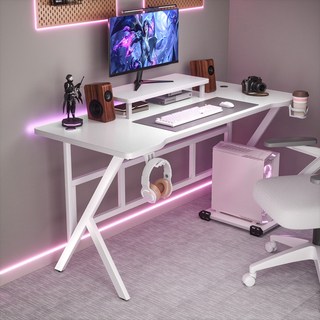 Kipnos 책상 컴퓨터책상 게이밍책상 컴퓨터 책상 세트 게이밍 책상 컴퓨터 책상 다기능 다용도 책상 선반, 화이트