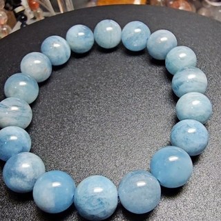 靈石有約 海藍寶手鍊 11.5mm 圓珠手環 手圍16.5