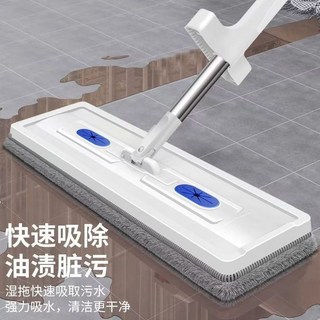 平板拖把，免手洗，懶人拖把，吸水拖把, 1個, 替換裝:42cm水洗絨布