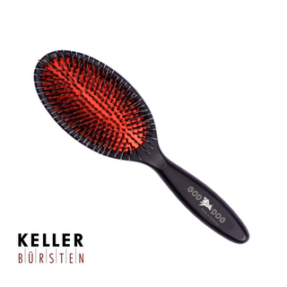 (크라운로얄 샘플증정) 지오디독 독일 켈러 맥시핀 천연 돈모 & 나일론 핀브러쉬 M 멧돼지털 볼륨 도그쇼 애견 고양이 미용, 블랙, 1개