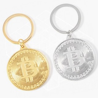 비트코인 장식품 열쇠고리 코인 가상화폐 블록체인 골드, 실버, 1개