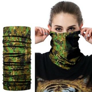 魔術頭巾 防曬 運動 頭套 透氣 吸汗 圍脖 冰絲 涼感 釣魚 自行車 超彈性 防風面罩 戶外 騎行 男 女, 戰術迷彩, 1個