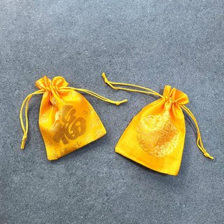 전통문양 다용도 금박 복주머니 옐로우복주머니, 3개