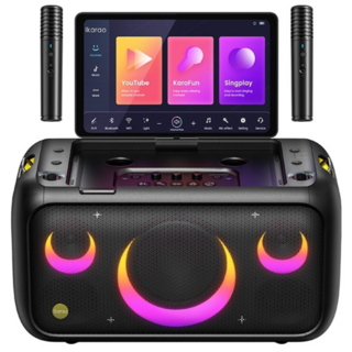 Ikarao 愛克拉 一體式行動卡拉OK機 螢幕x喇叭x藍牙歌唱麥克風 行動KTV 伴唱機, X1