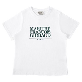 MaritheFrancoisGirbaud 男女適用W-經典Logo短袖 MF35SCURT02, 短袖(白色) Logo(深綠色)