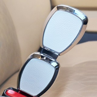 블루홀스 프리미엄 나파 가죽 차량 안전벨트 연장 클립, 2개, 소프트 화이트