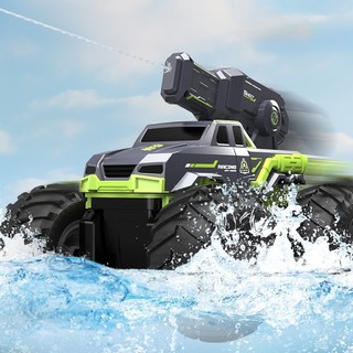 Apnoo 대형 오프로드 수륙양용 RC카 자동물대포 4륜 구동 RC카 360도 회전 가능 RC카 충전식 무선조종rc카 그린1 리모컨 1개, 그린1 리모컨 × 1개