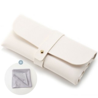 고급 선글라스 안경 케이스 소프트 [클리너 증정], 1개, 화이트