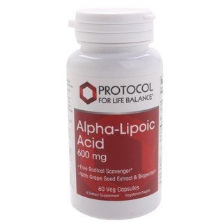 Protocol For Life Balance Alpha硫辛酸無麩質素食膠囊 600mg, 60顆, 1罐