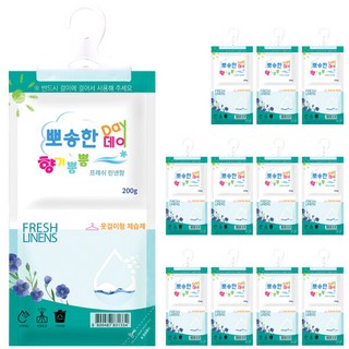 뽀송한데이 향기뿜뿜 옷걸이 제습제 린넨향 200g, 24개