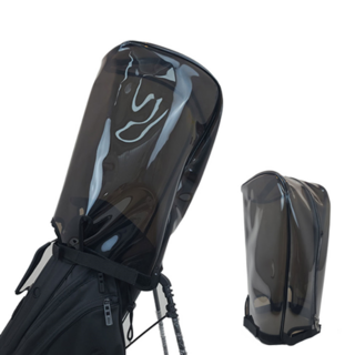 리젠시 TPU 골프백 후드커버 벨크로 캐디백 블랙 투명 방수 헤드커버, 다크블랙 대형