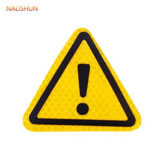 汽車反光貼 三角形反光貼 螢光安全警示貼 汽車改裝反光片 車用反射貼紙 夜間行車反光標貼 車身安全反光條, 1個, 黃色