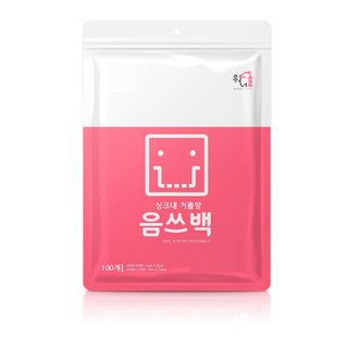 음쓰백 싱크대 거름망 음식물 쓰레기 거름망 생분해 음쓰망 배수구망, 100개, 2개