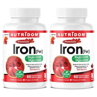 뉴트리돔 캐나다 킬레이트 철분제 60캡슐x2통, 2개, 60정