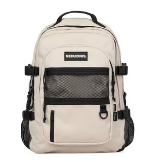 韓國NEIKIDNIS Absolute Backpack 後背包，韓國品牌，男女同款學生書包, 無抽繩款-奶茶色