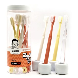 칫솔공장 치과교정용 일반모 칫솔 치석제거 대한민국 국내생산 직접제조 공식판매처 가정용 선물용 집들이용 레저 여행용 11P, 1세트, 11개입