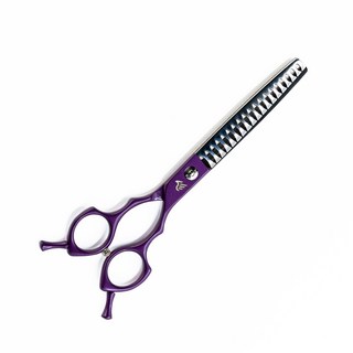 흑조 베이직 요술가위 6.5인치 7인치 17발 19발 애견 강아지 미용가위 셀프미용 전문가용, 라일락 퍼플