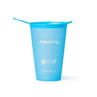 Meauray 마라톤 스포츠 TPU 스택 콜드 드링크 컵 달리기 대회를위한 편리한 수화 물병 접이식 워터, 05 하늘색