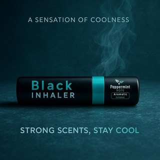 Peppermint Field 黑色鼻吸棒 涼感提神神器 泰國原裝薄荷吸入器 雙倍尤加利清新舒鼻, 1個