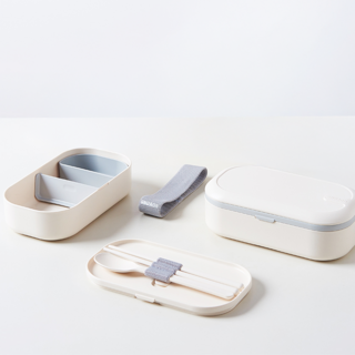 온다온 밤부 도시락통 항균 런치박스 직장인 점심 전자레인지 피크닉, 1개, 화이트