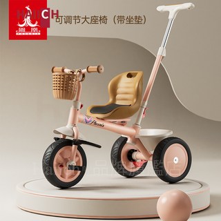 Phoenix 兒童三輪車，可調座椅，可折疊踏板，適合1-6歲兒童, E粉色大座椅 內專向 禮包, 1個