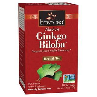 브라보 티 앱솔루트 은행잎 허브티 무카페인 20 티백 Bravo Tea Absolute Ginkgo Biloba Herbal Tea Caffeine Free 20 Tea Bag, 1개, 122.47g
