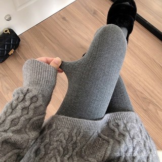 臺灣出貨 秋冬加厚煙灰色連褲襪女淺灰色絲襪保暖麻花白色打底襪棉高腰外穿 OD4M