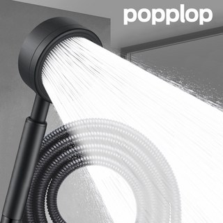 팝플랍 고압 욕실 샤워기 헤드 호스 2m 세트, 무광블랙(검정), 1개