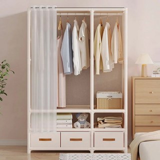 XFD 비키니옷장 원룸 시스템행거 간이옷장 옷걸이 행거 튼튼한 드레스룸 행거 옷행거, 흰색