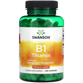 미국산 스완슨 비타민B1 티아민 100mg 250캡슐 Swanson Vitamin B1 Thiamin 선물증정, 1개, 250정