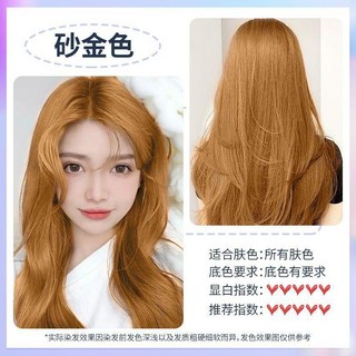 純奶茶染髮劑淺金，植物配方，在家染髮，顯白潮流流行色，學生自己染, 砂金色（奶茶色）, 1個