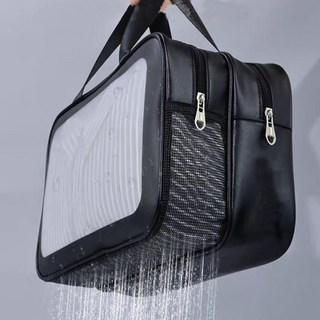 매이템 (대형)이중분리 목욕가방 여행용 투명 워시백 세면백 화장품 파우치 물놀이 워터파크 준비물